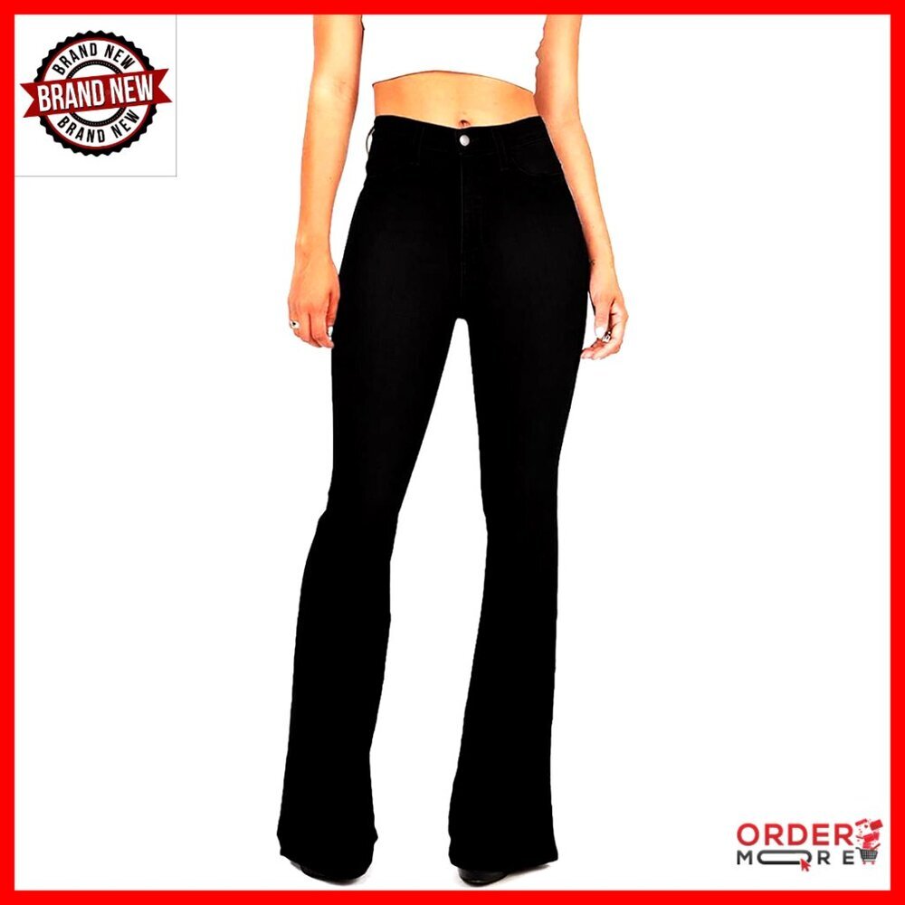 High Waist Bell Bottom Flare Jeans Bootcut Stretch Denim Slimming Pants
